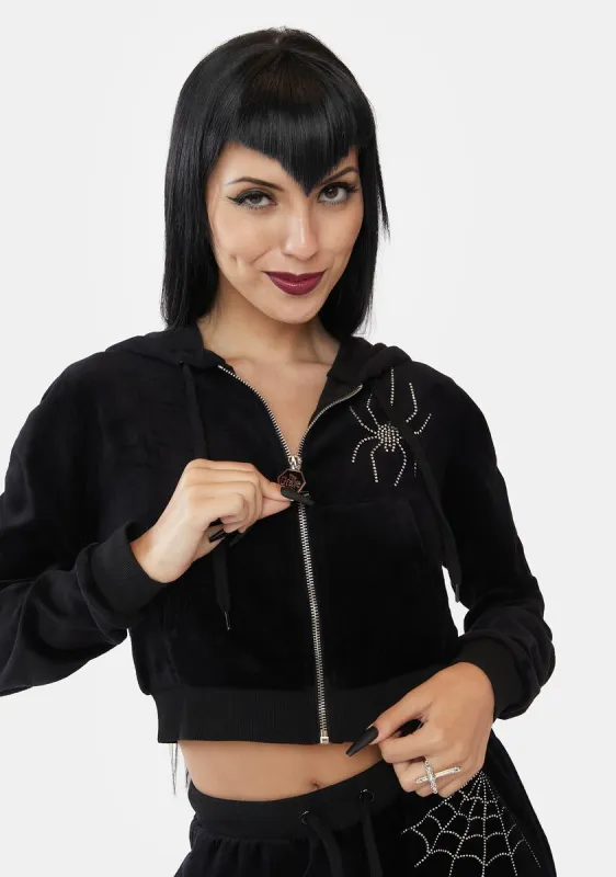 Night Crawler Velour Track Jacket sold by Dolls Kill
