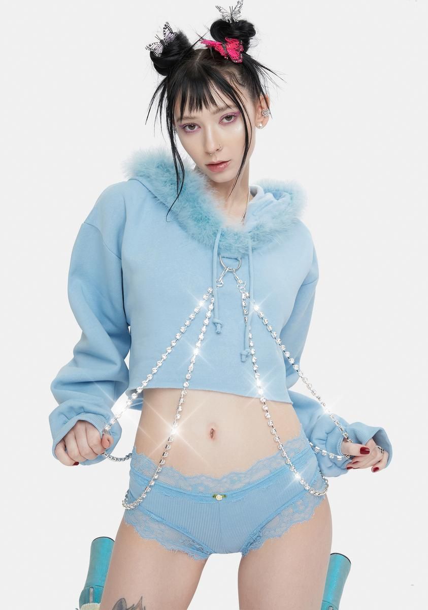 Sky Blinged N' Babied Rhinestone Hoodie sold by Dolls Kill