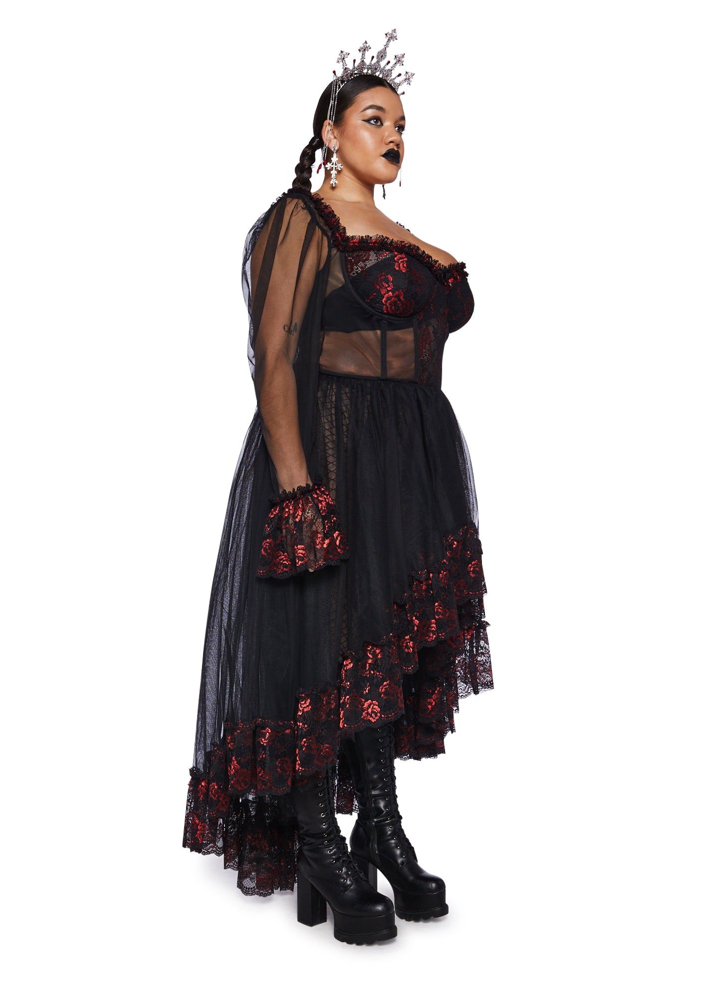 Plus Dance With Death High-Low Dress sold by Dolls Kill product image thumbnail 3
