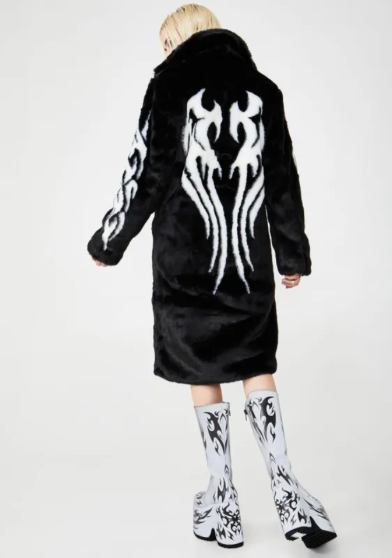 Fallen Angel Faux Fur Coat sold by Dolls Kill