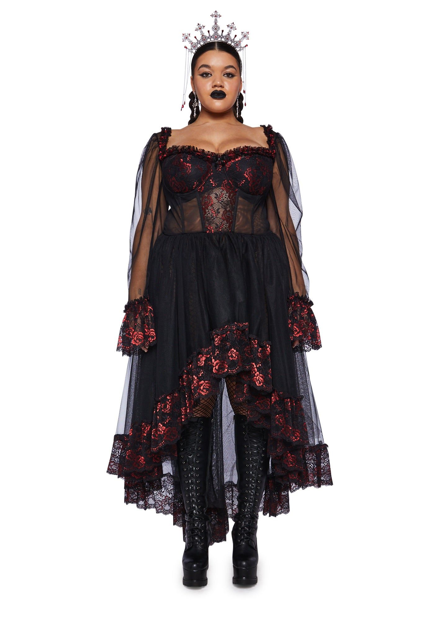 Plus Dance With Death High-Low Dress sold by Dolls Kill