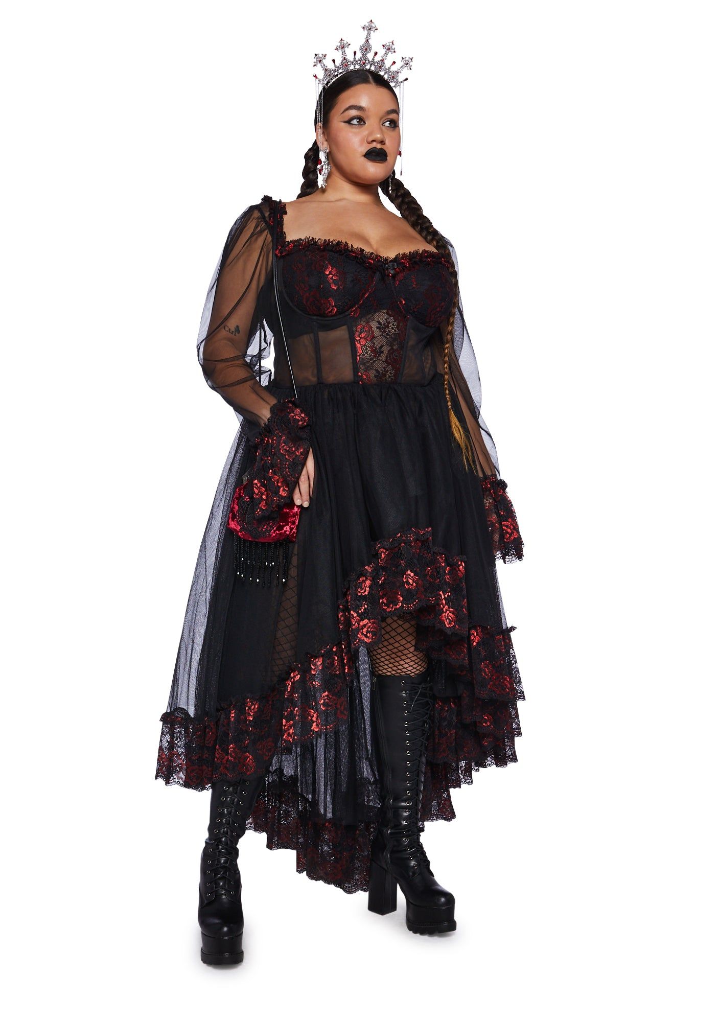 Plus Dance With Death High-Low Dress sold by Dolls Kill product image thumbnail 5