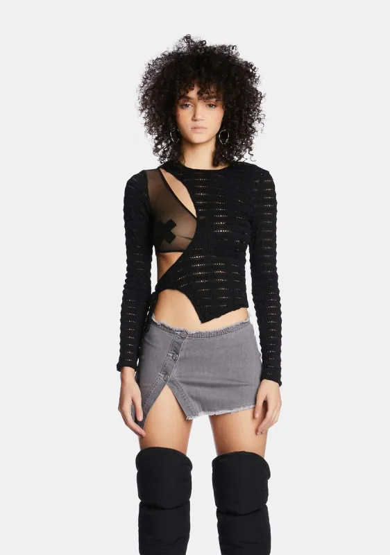 Modern Visions Long Sleeve Top sold by Dolls Kill