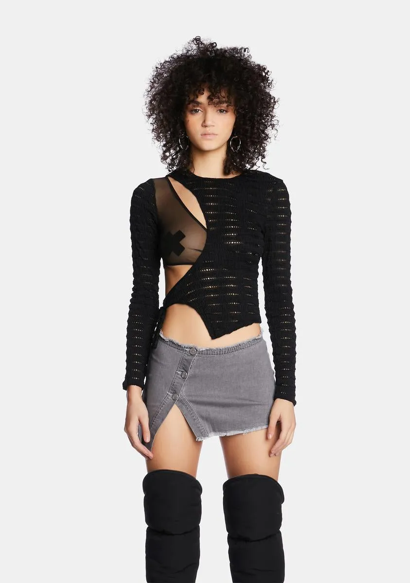 Modern Visions Long Sleeve Top sold by Dolls Kill