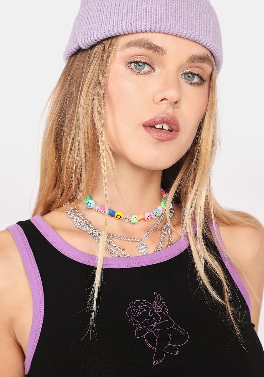 Cupid Embroidered Crop Tank sold by Dolls Kill