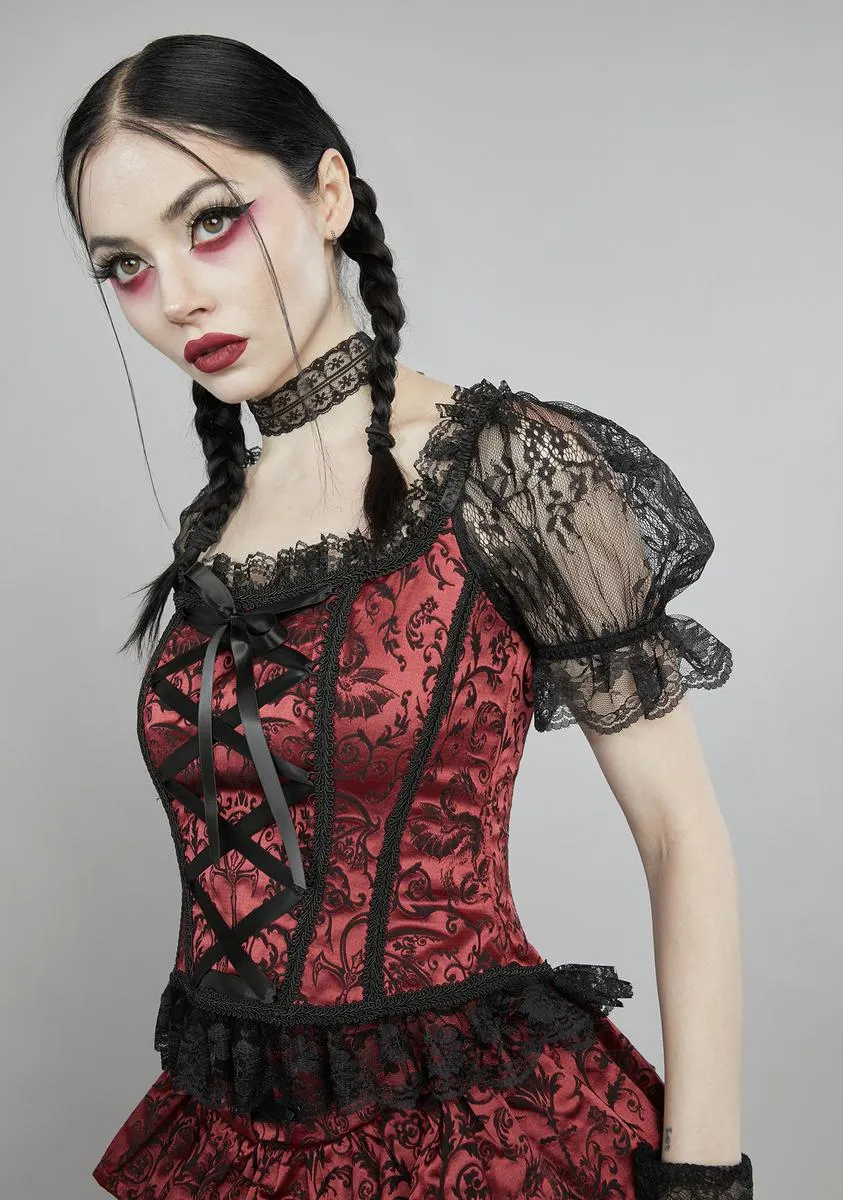 Hit The Ground Brocade Corset sold by Dolls Kill product image thumbnail 2