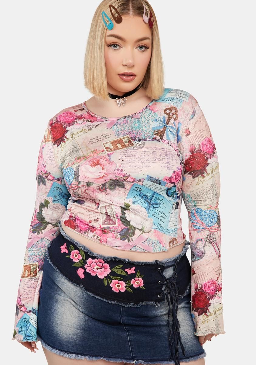 Plus Picture Perfect Summer Crop Top sold by Dolls Kill