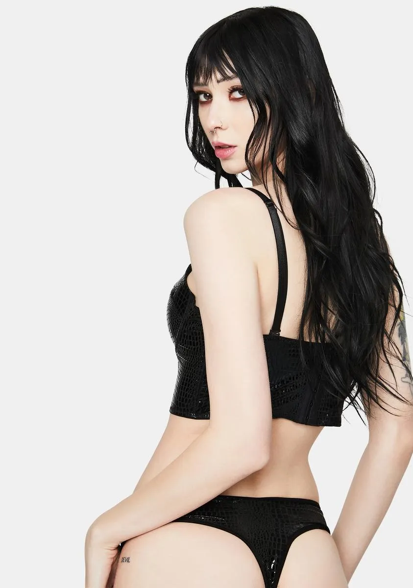 Daring Damsel Faux Leather Bustier Panty Set sold by Dolls Kill product image thumbnail 4