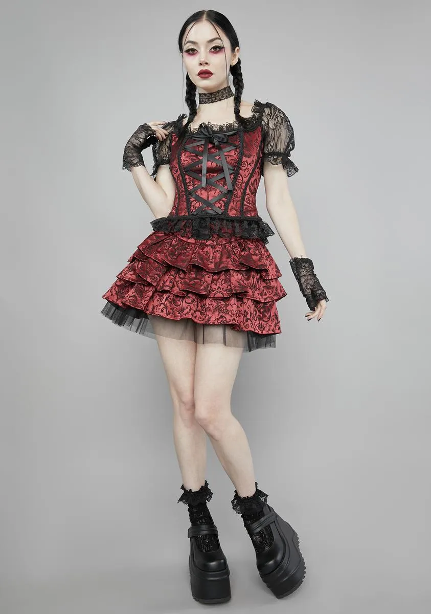Hit The Ground Brocade Corset sold by Dolls Kill product image thumbnail 3