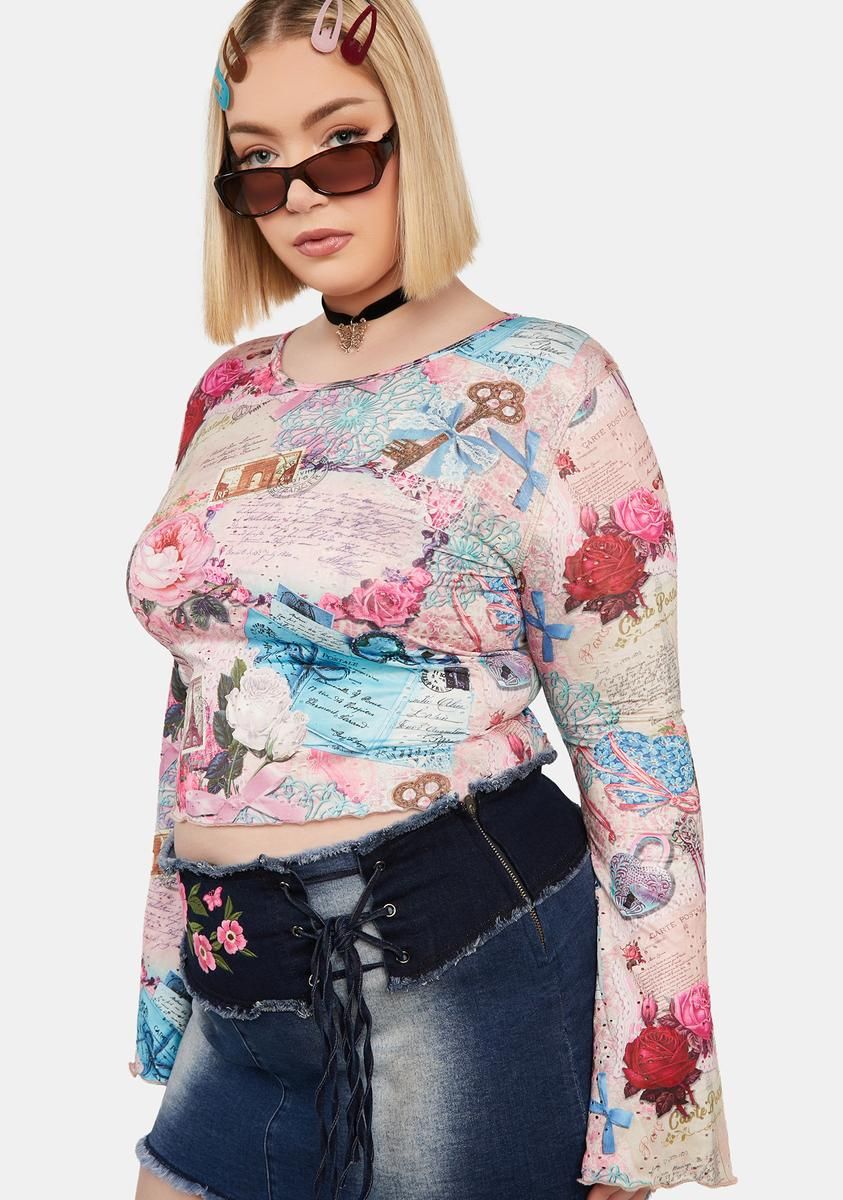Plus Picture Perfect Summer Crop Top sold by Dolls Kill product image thumbnail 2
