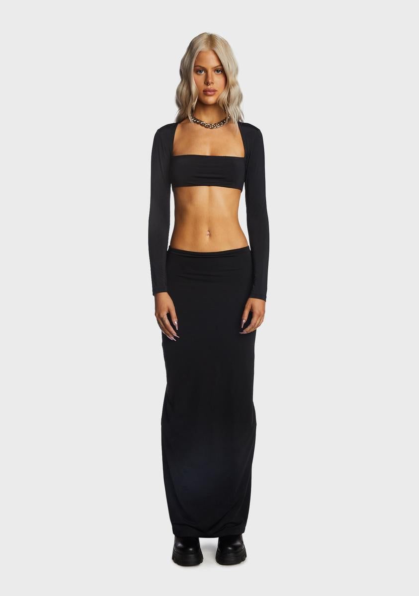 Square Neck Crop Top And Maxi Skirt Set sold by Dolls Kill