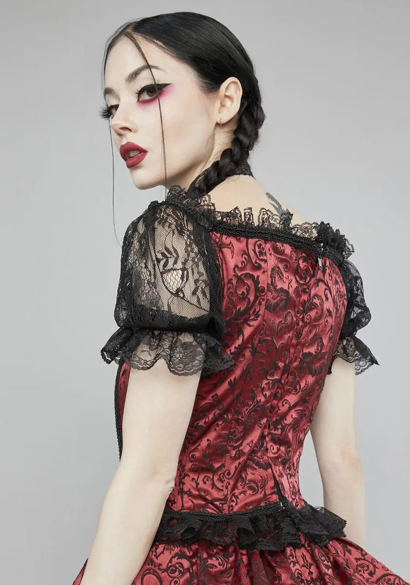 Hit The Ground Brocade Corset sold by Dolls Kill product image thumbnail 4