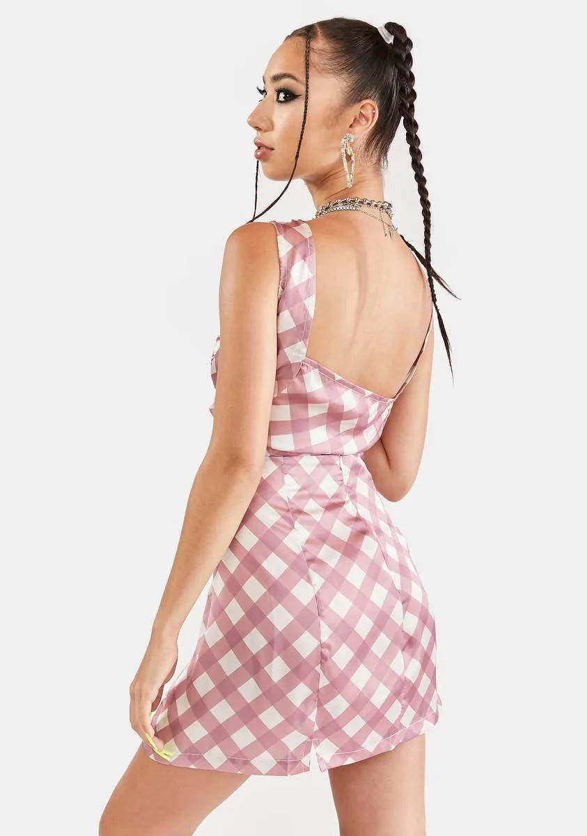 Blush Diagonal Checkered Skirt sold by Dolls Kill product image thumbnail 4