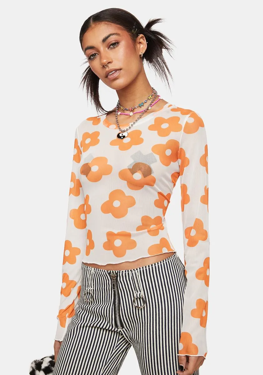 Ditsy Floral Mesh Top sold by Dolls Kill product image thumbnail 2
