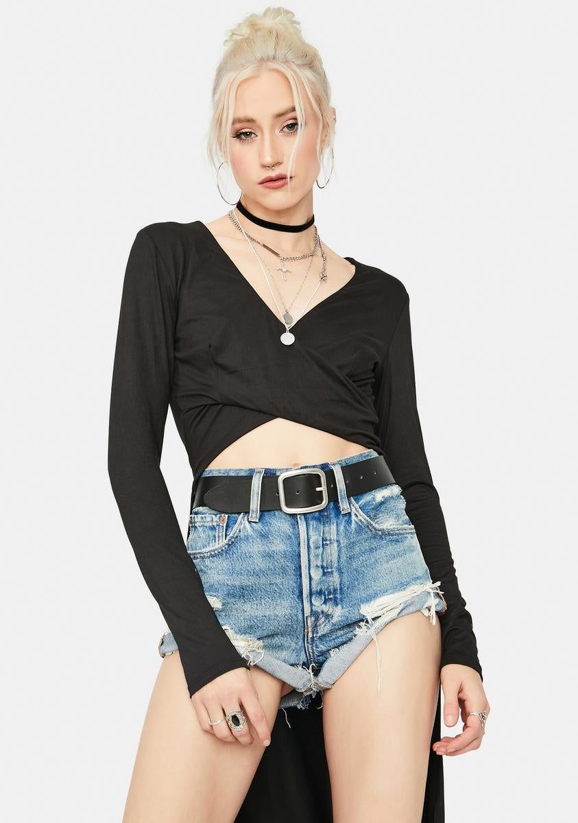 Picking Sides Wrap High Low Top sold by Dolls Kill