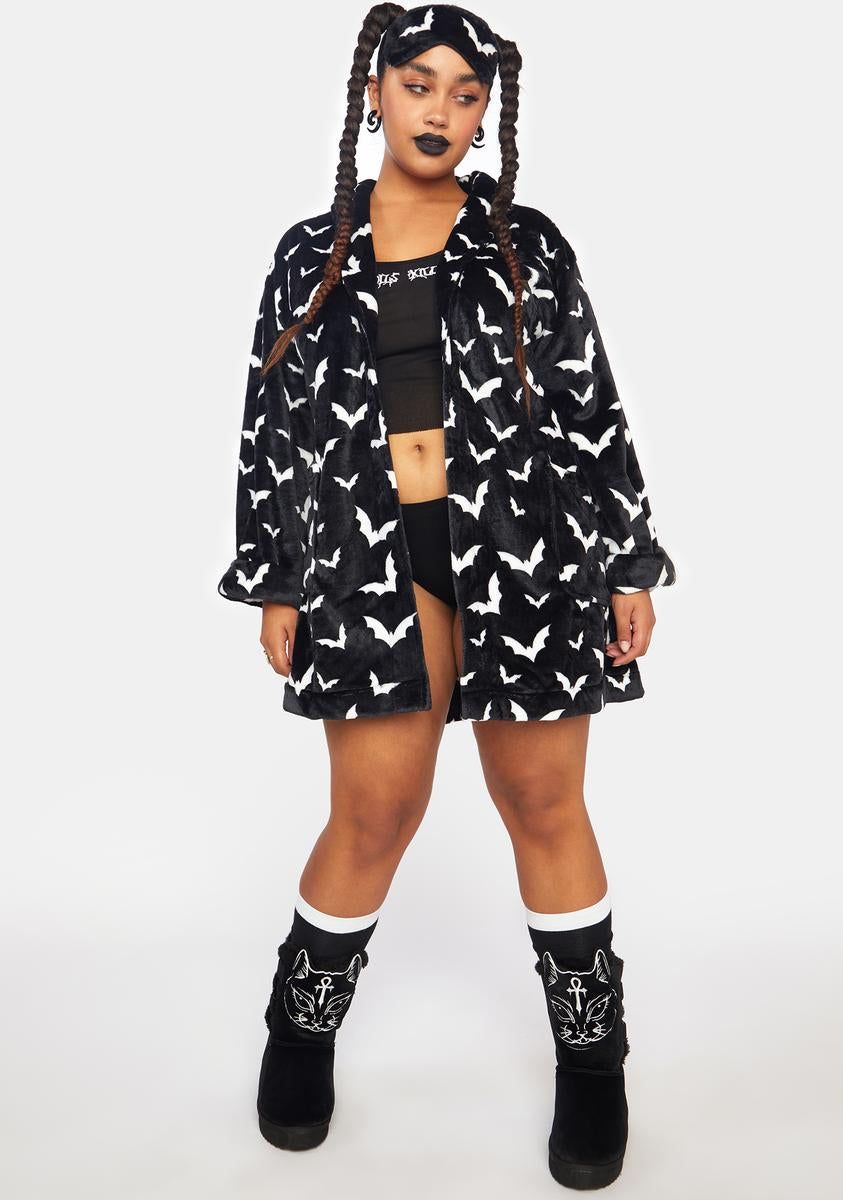 Such Bat Behavior Plush Robe Set sold by Dolls Kill product image thumbnail 2