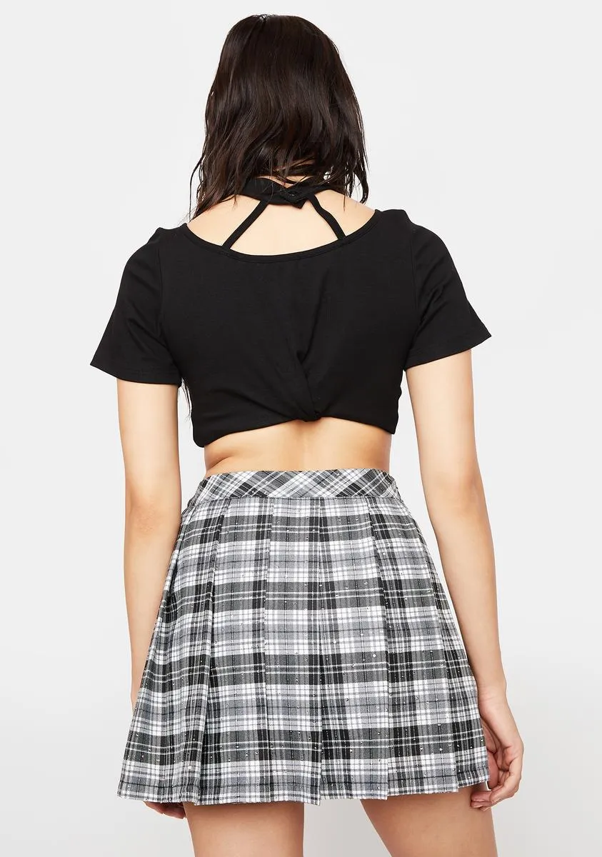 Punk Contrast Plaid Pleated Mini Skirt sold by Dolls Kill product image thumbnail 4
