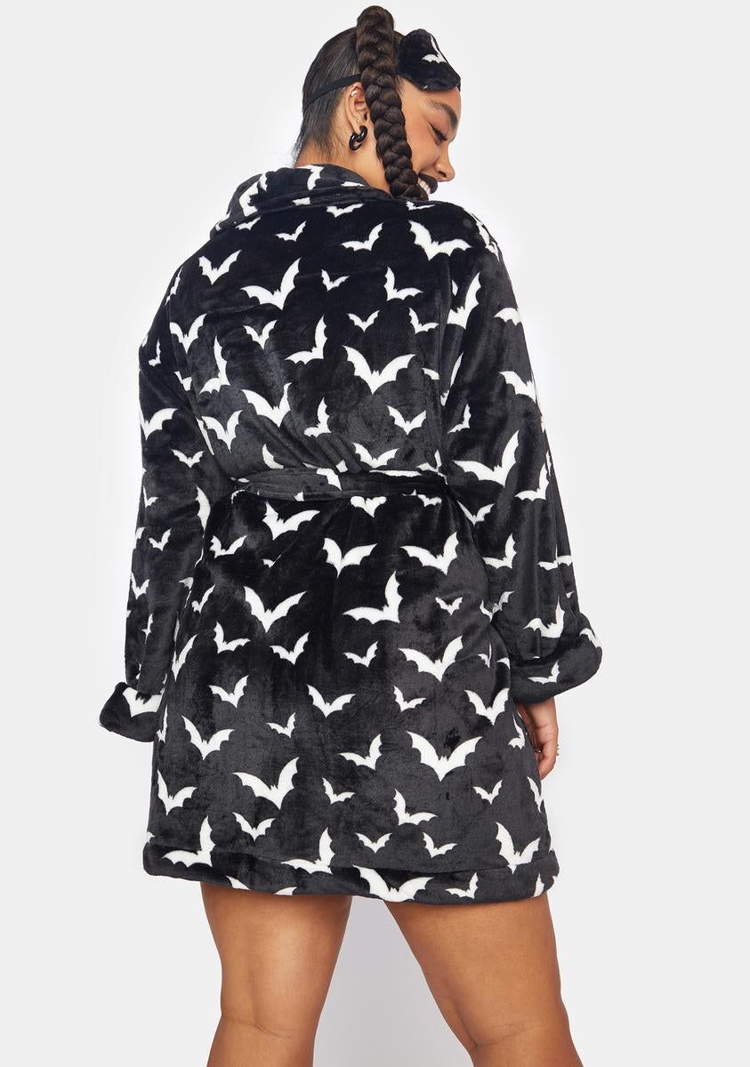 Such Bat Behavior Plush Robe Set sold by Dolls Kill product image thumbnail 3