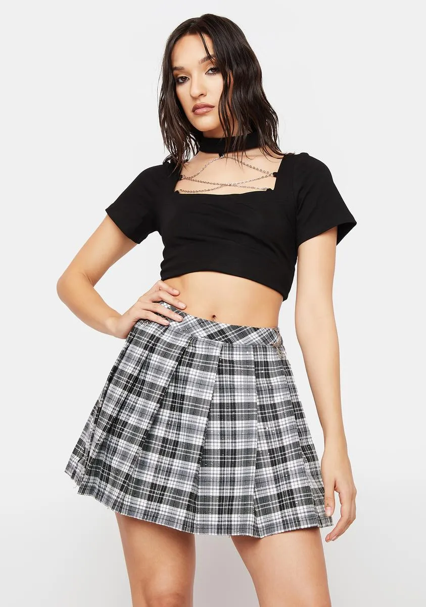 Punk Contrast Plaid Pleated Mini Skirt sold by Dolls Kill product image thumbnail 2