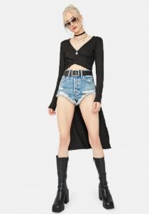 Picking Sides Wrap High Low Top sold by Dolls Kill