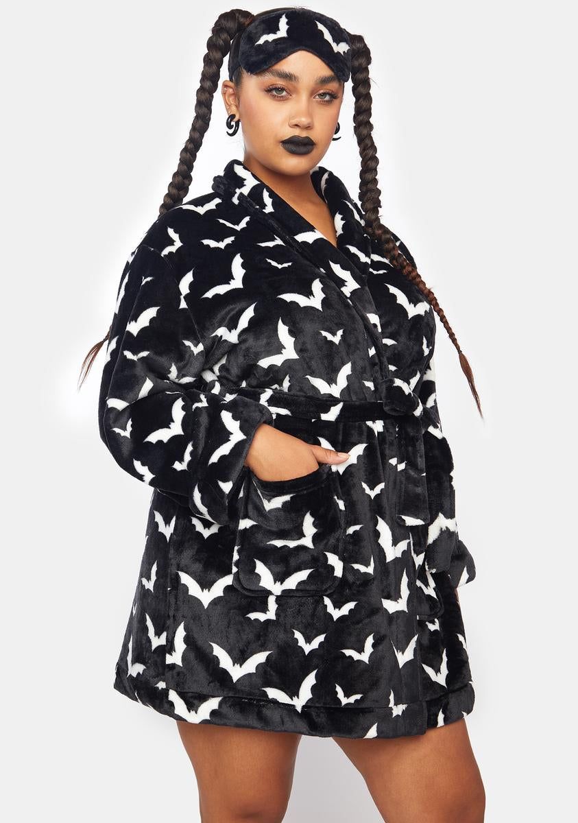 Such Bat Behavior Plush Robe Set sold by Dolls Kill