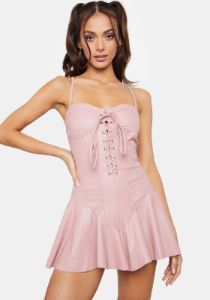 Blush Maximized Pleasure Mini Dress sold by Dolls Kill