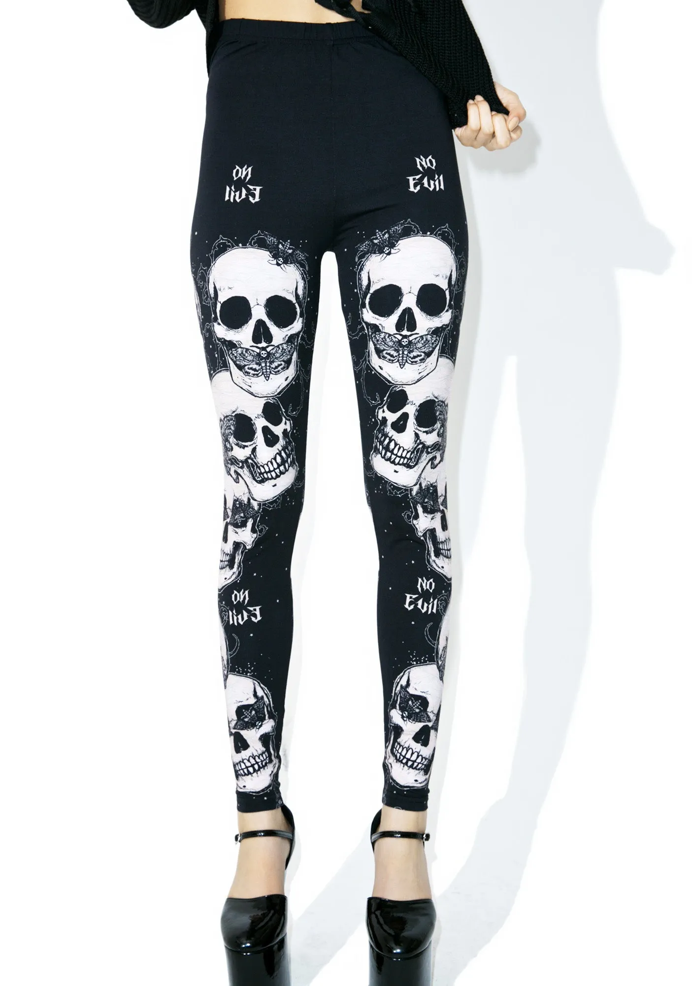 Bone Goddess Printed Leggings sold by Dolls Kill