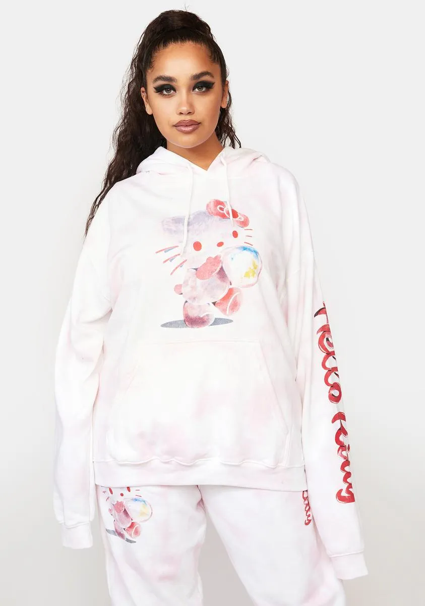 Plus Hello Kitty Bubble Tie Dye Hoodie sold by Dolls Kill