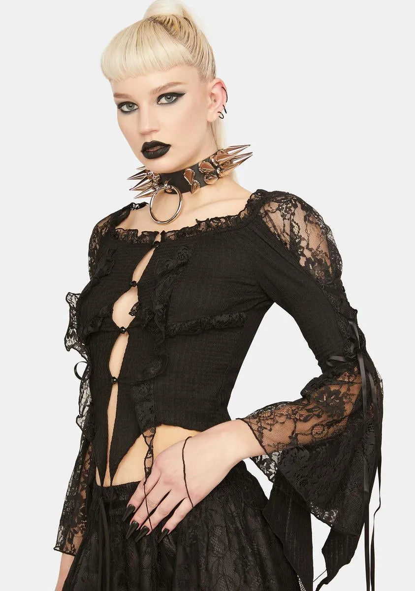 Bell Sleeve Frill Top sold by Dolls Kill product image thumbnail 2