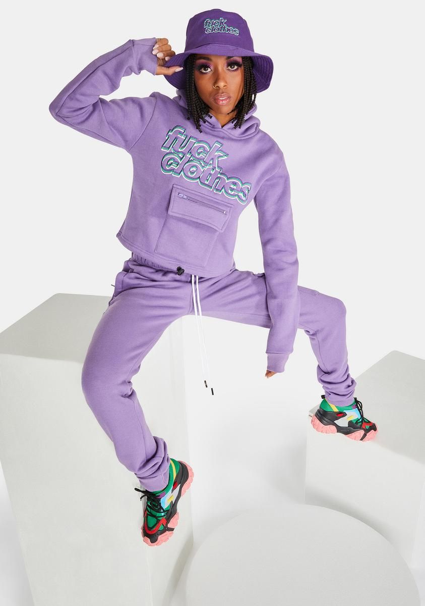 Purple Fuck Clothes Jogger Set sold by Dolls Kill product image thumbnail 2