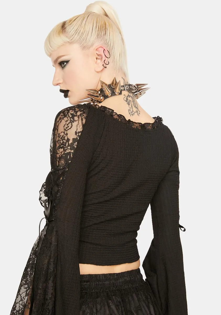 Bell Sleeve Frill Top sold by Dolls Kill product image thumbnail 4
