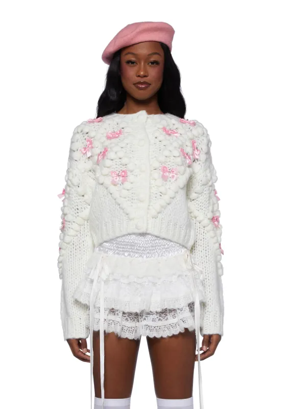 Twinkly Aura Knit Cardigan-Off White sold by Dolls Kill