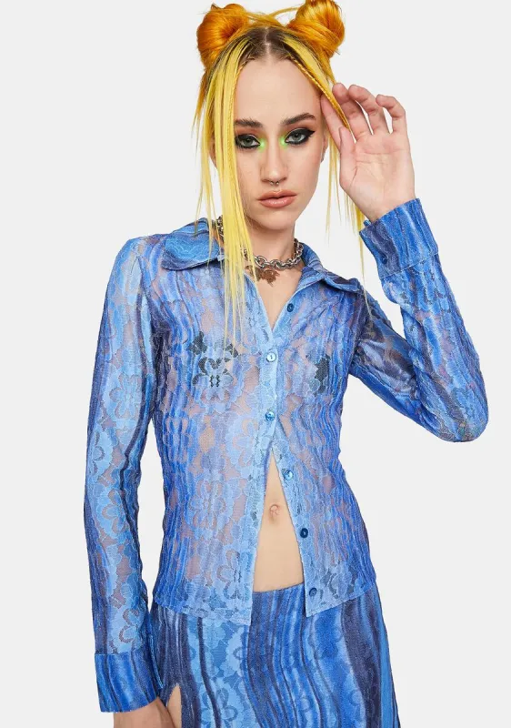 Aurora Lace Blouse sold by Dolls Kill