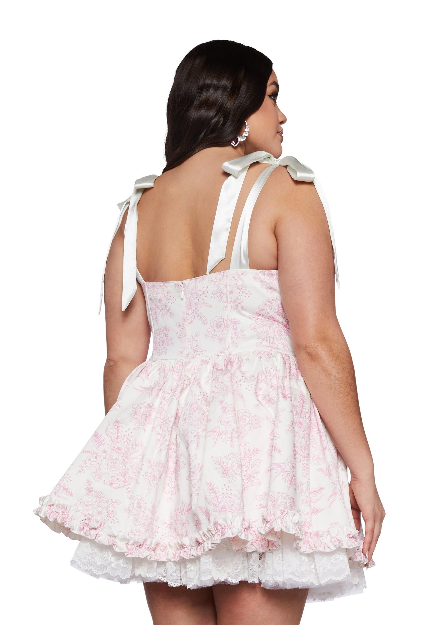 Plus Takes The Cake Mini Dress - Pink Floral sold by Dolls Kill product image thumbnail 4