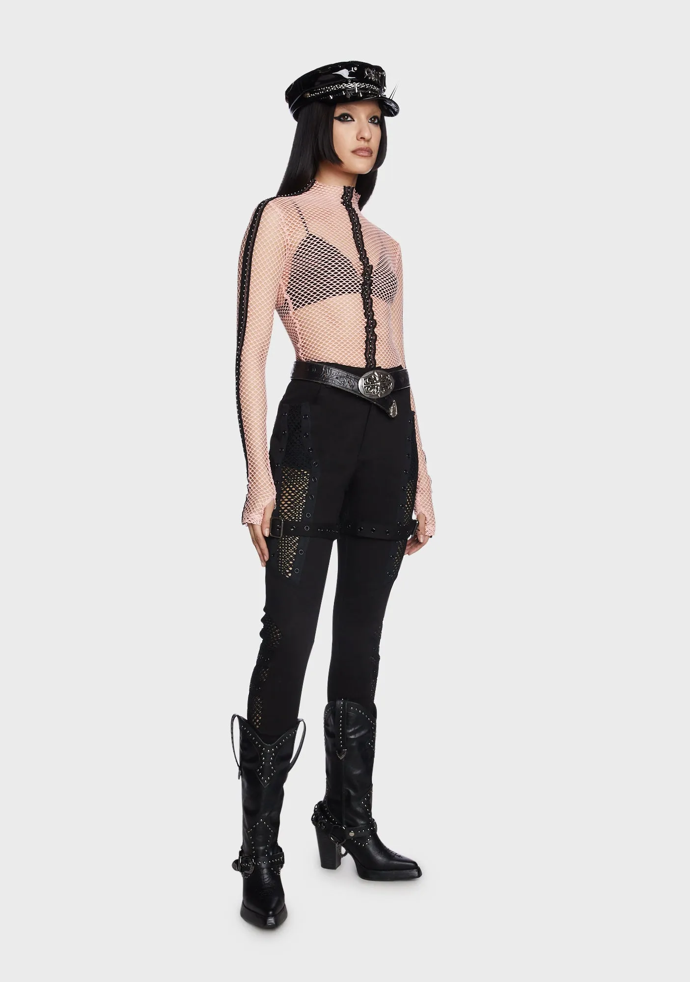 Punk Elastic Mesh T-Shirt - Pink sold by Dolls Kill product image thumbnail 5