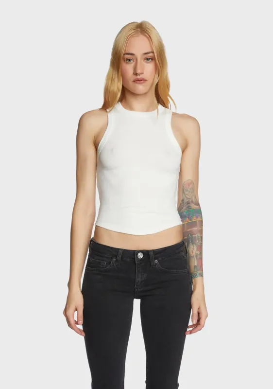 Hype Is Real Crop Tank - White sold by Dolls Kill