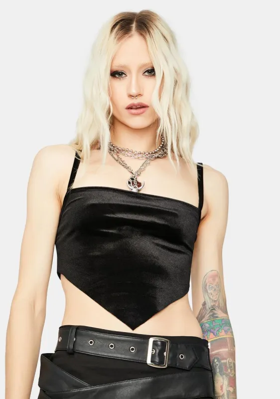 Night Bad Girls Love U Velvet Crop Top sold by Dolls Kill