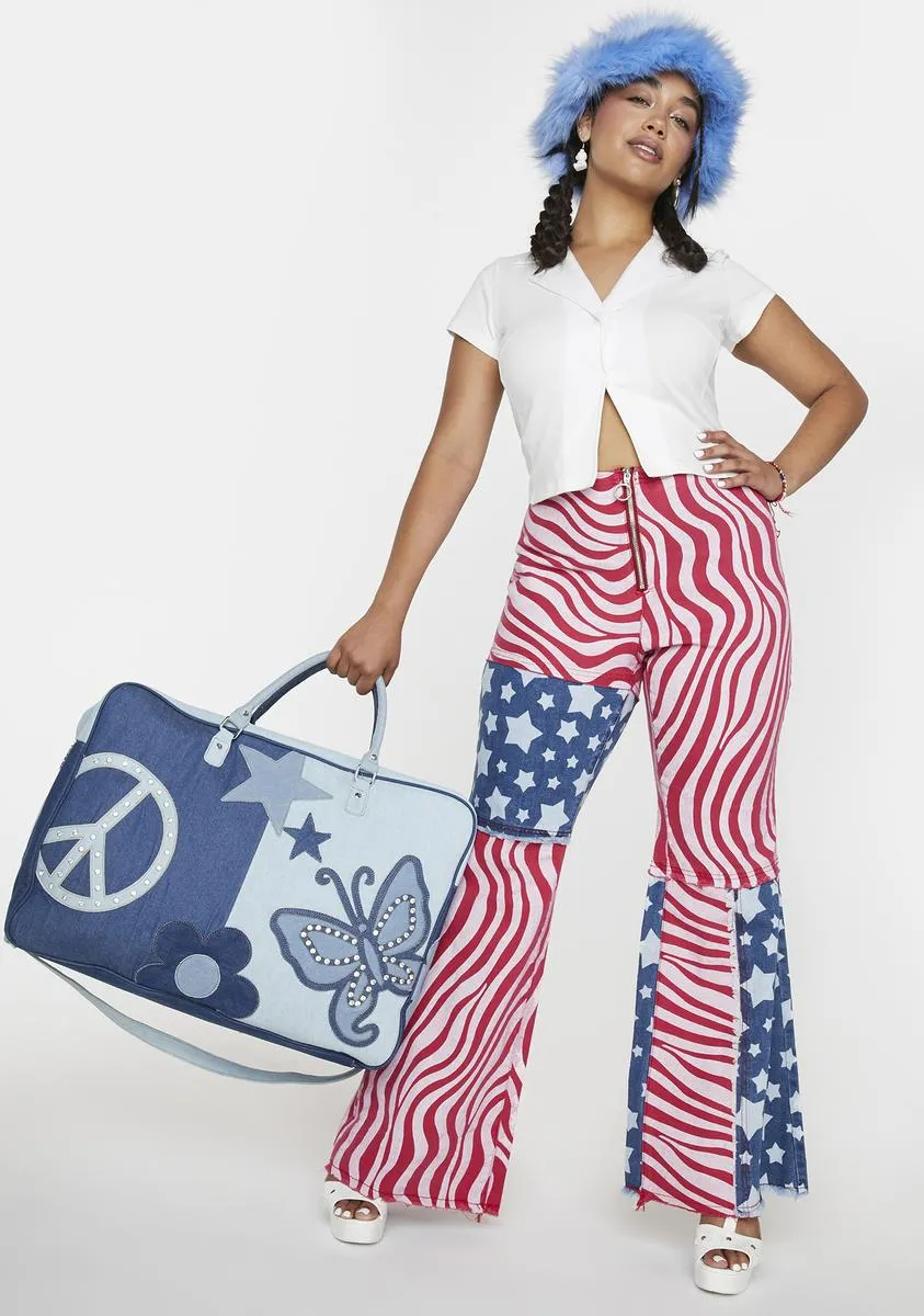 Plus National Anthem Patchwork Flares sold by Dolls Kill product image thumbnail 2