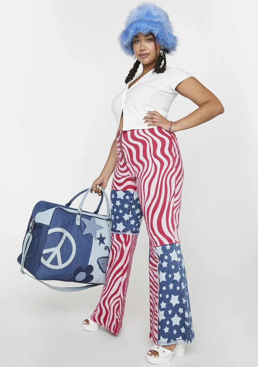 Plus National Anthem Patchwork Flares sold by Dolls Kill product image thumbnail 3