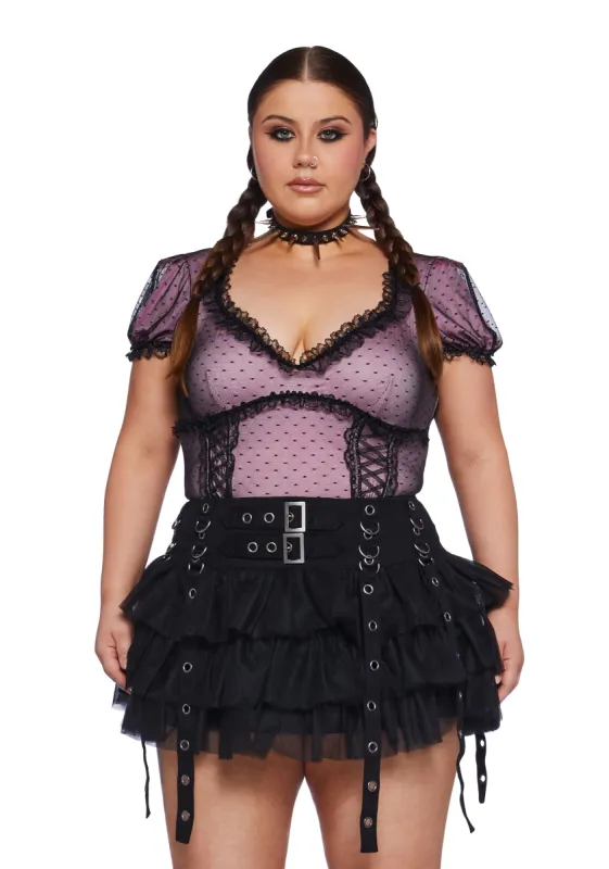 Plus Midnight Romance Short Sleeve Top sold by Dolls Kill