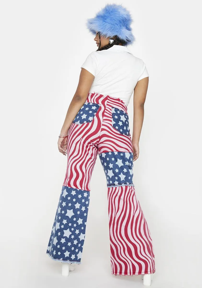 Plus National Anthem Patchwork Flares sold by Dolls Kill product image thumbnail 4