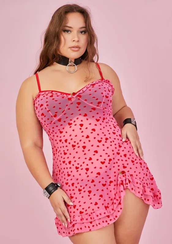 Plus Feelin' Lovesick Slip Dress sold by Dolls Kill