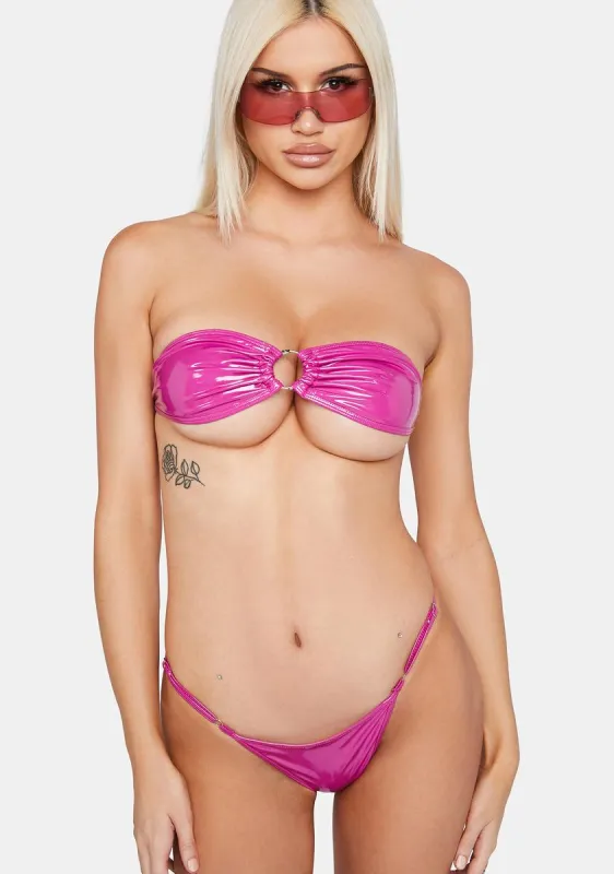 Magenta Summer's On Bikini Set sold by Dolls Kill
