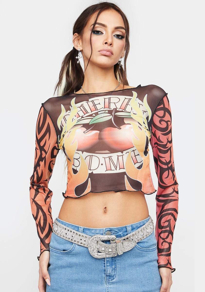 Cherry Bomb Mesh Top sold by Dolls Kill product image thumbnail 2