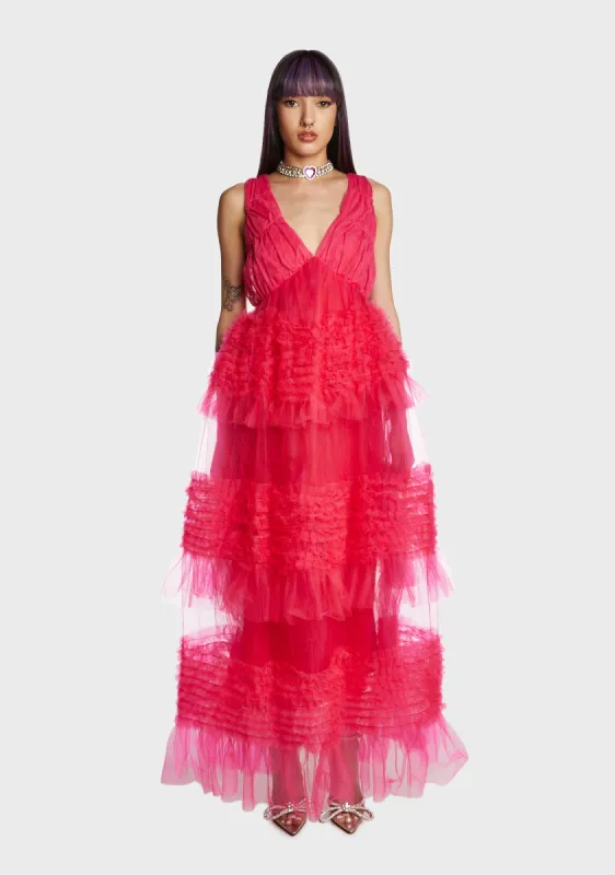 Honor Ruffle Mesh Dress sold by Dolls Kill