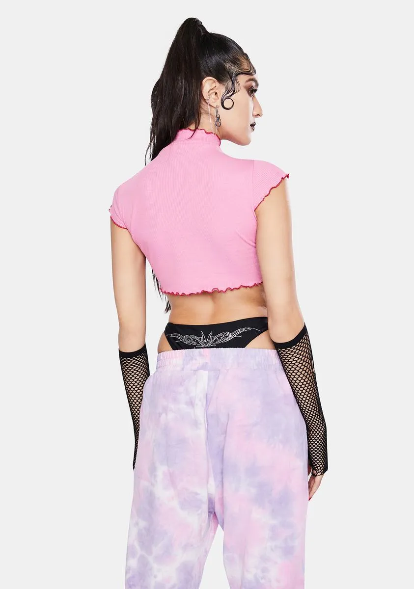 Rhinestone Angel & Devil Rib Crop Top sold by Dolls Kill product image thumbnail 4