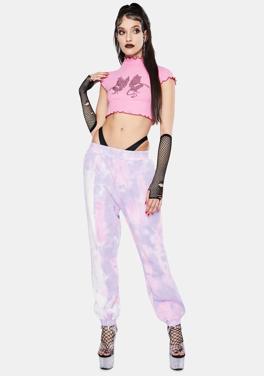 Rhinestone Angel & Devil Rib Crop Top sold by Dolls Kill product image thumbnail 3