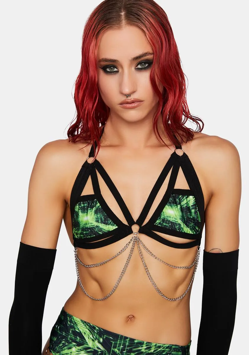 Cyber Grid Cage Bra Top sold by Dolls Kill