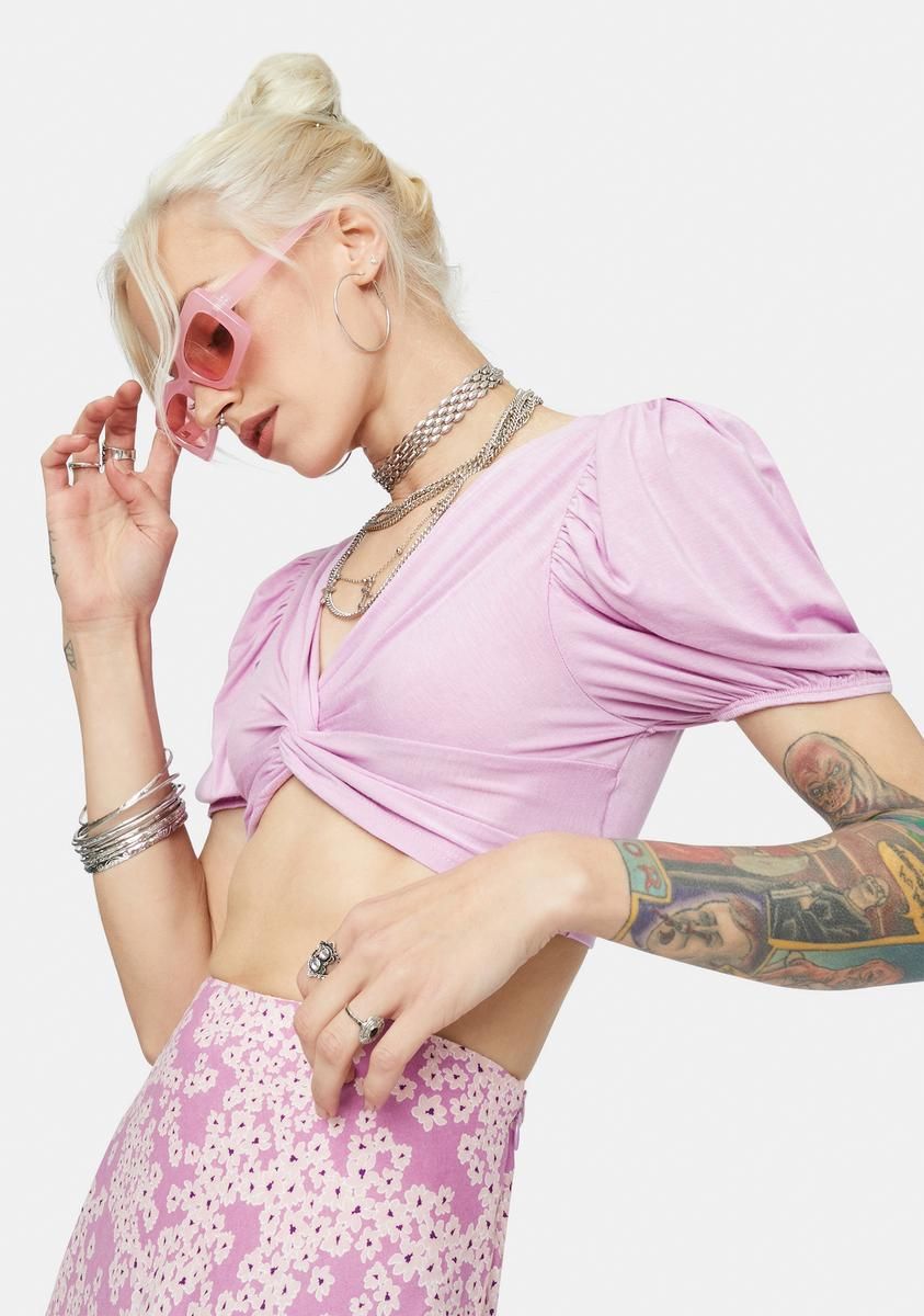 Petal Drawing A Blank Puff Sleeve Crop Top sold by Dolls Kill product image thumbnail 2