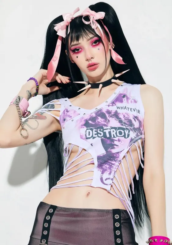 Edge Of Destruction Slashed Tank sold by Dolls Kill